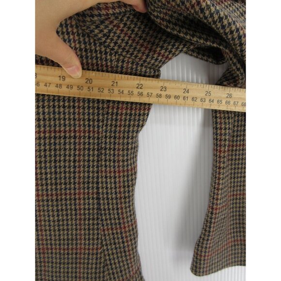 Travel Smith Sport Coat 42 Long Blazer Houndstooth Windowpane Wool - Picture 5 of 13